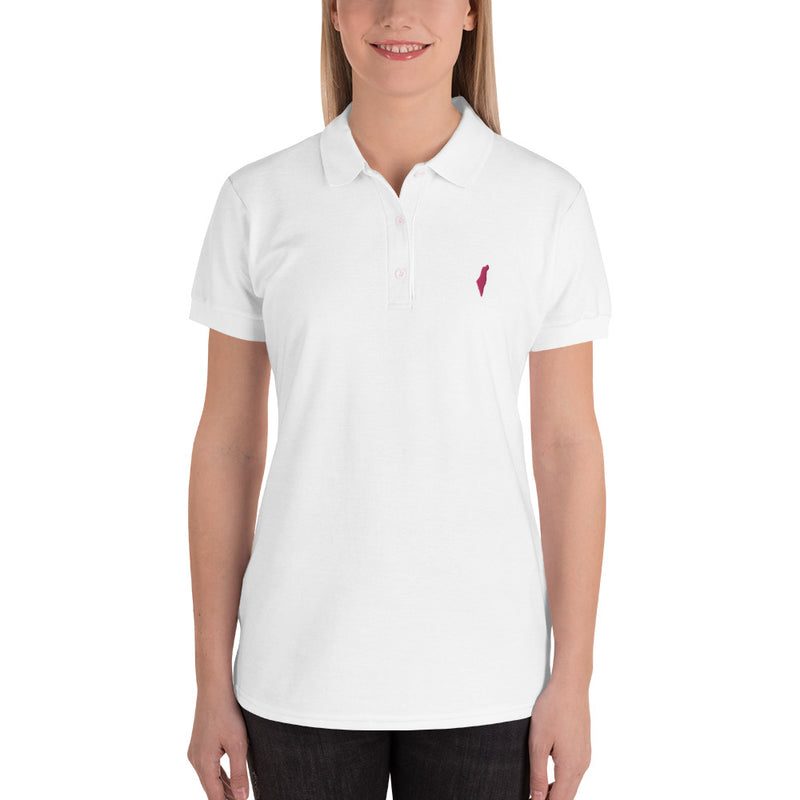 Embroidered Israel Map Women's Polo Shirt